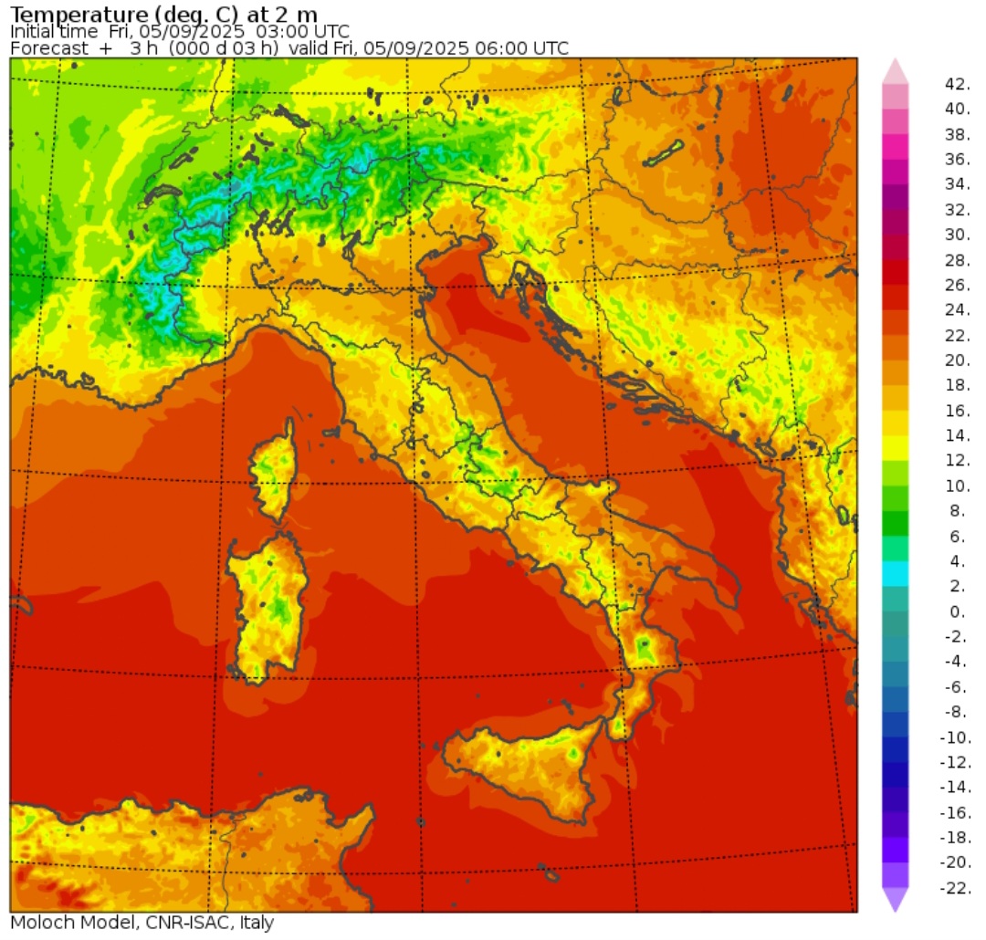 Temperature minime 5 settembre