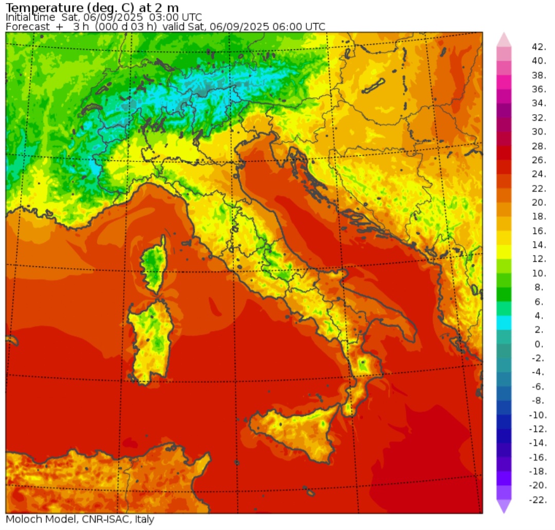 Temperature minime 6 settembre