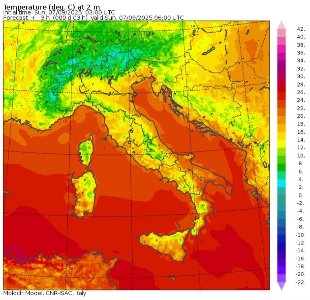 Temperature minime 7 settembre