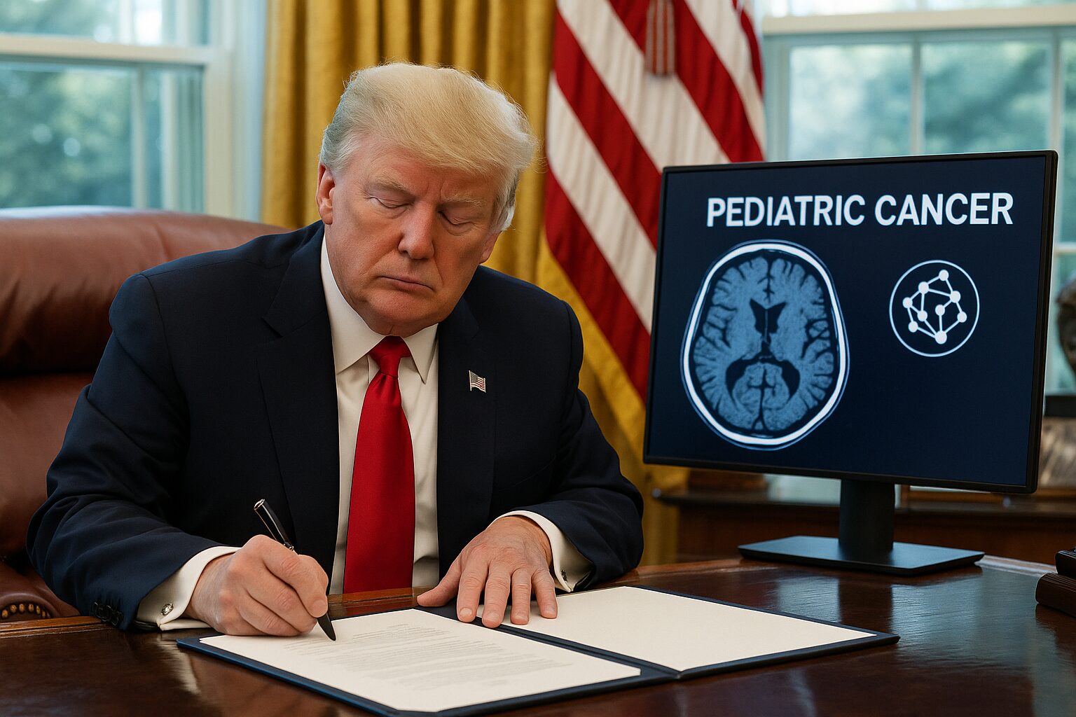 Trump firma un ordine esecutivo: 100 milioni per combattere i tumori infantili con l’IA