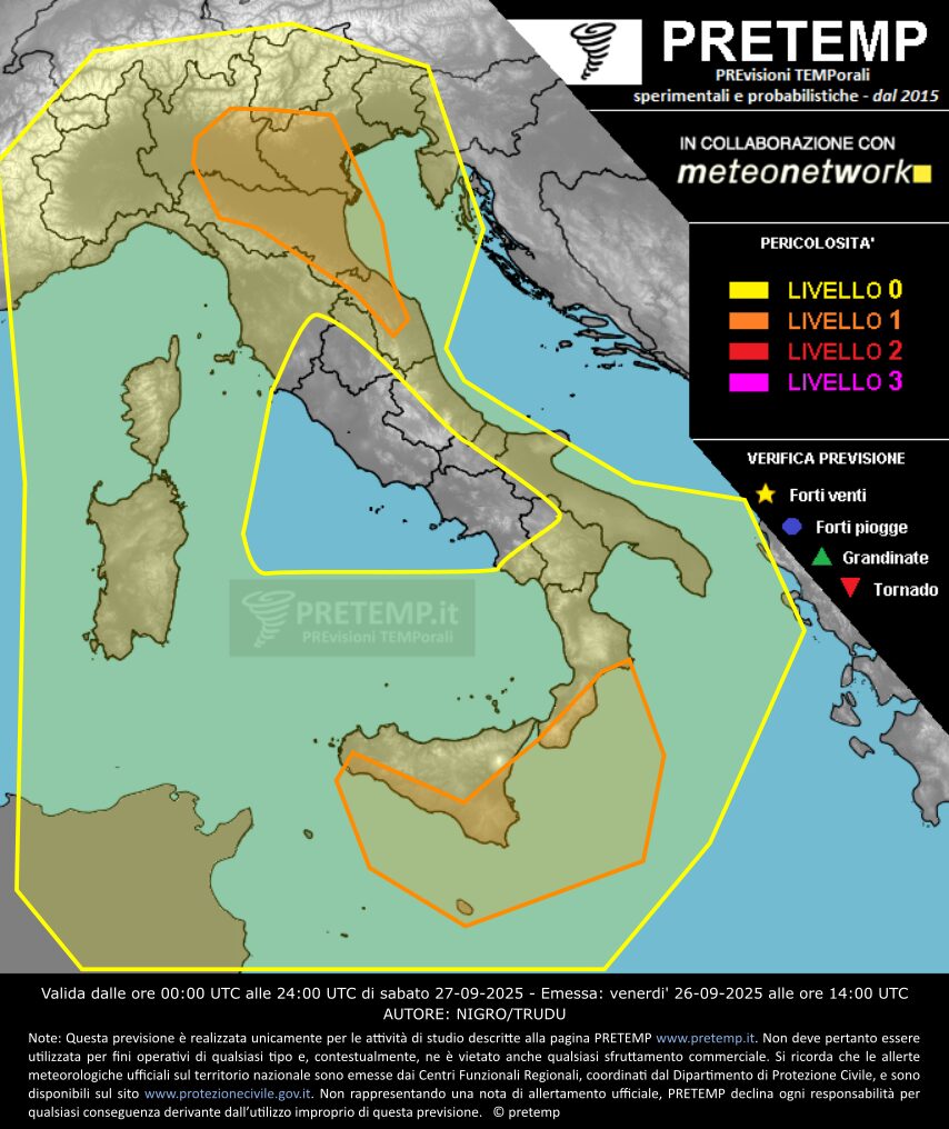 allerta meteo 27 settembre 2025