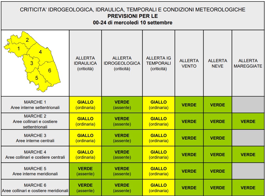 allerta meteo marche 10 settembre