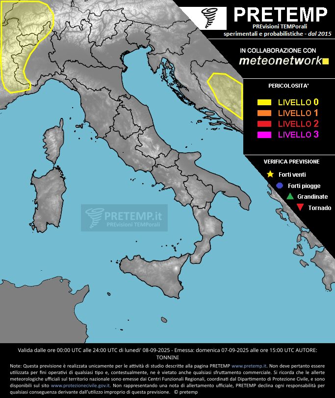 allerta meteo oggi 8 settembre