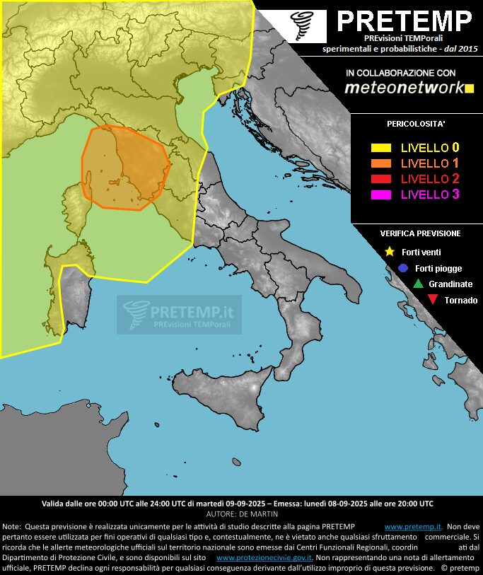 allerta meteo oggi 9 settembre