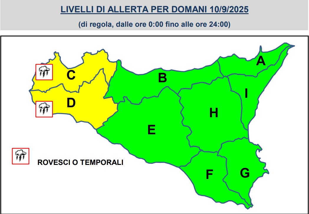 allerta meteo sicilia 10 settembre