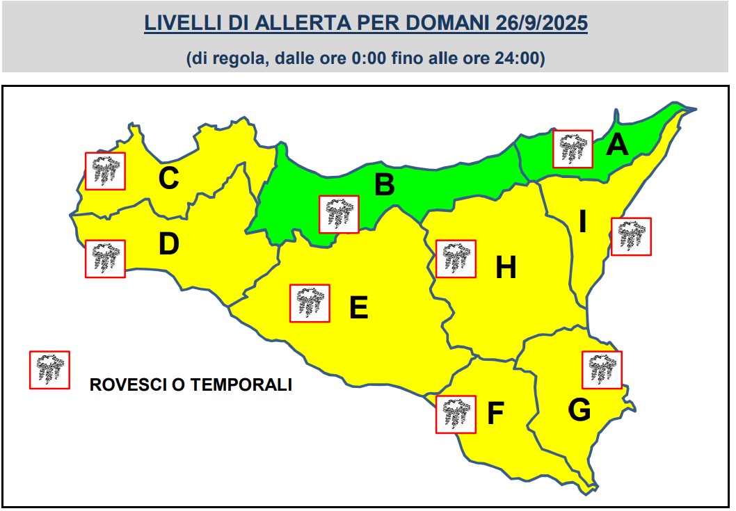 allerta meteo sicilia 26 settembre