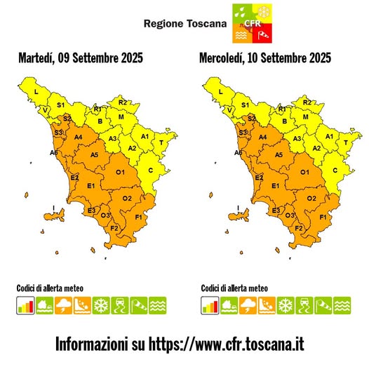 allerta meteo toscana 9-10 settembre
