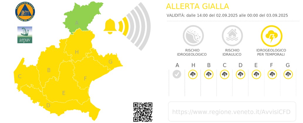 allerta meteo veneto 2 settembre 2