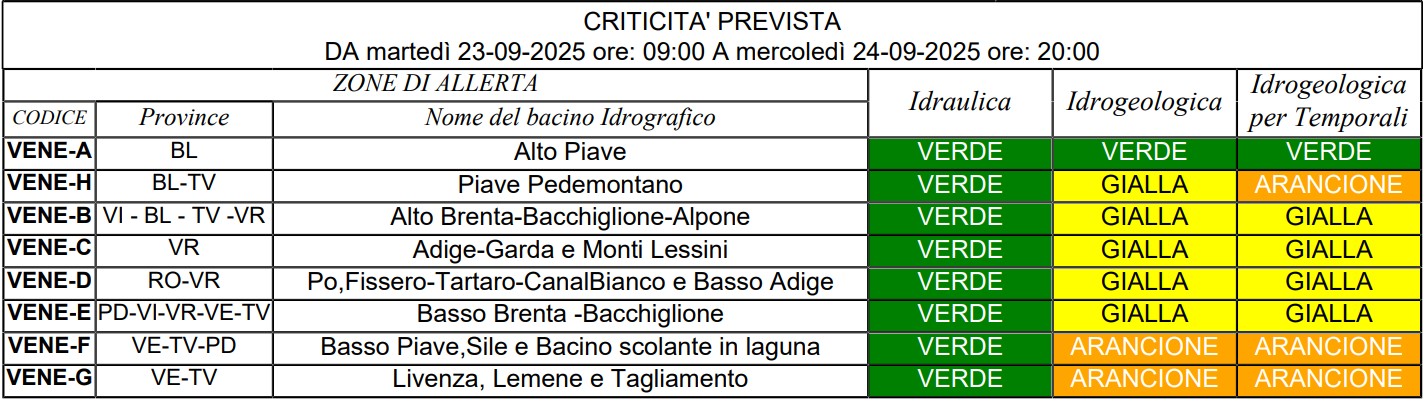 allerta meteo veneto 23-24 settembre