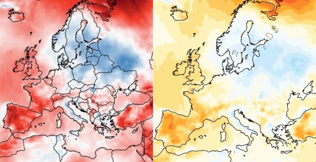 anomalie termiche europa agosto 2025