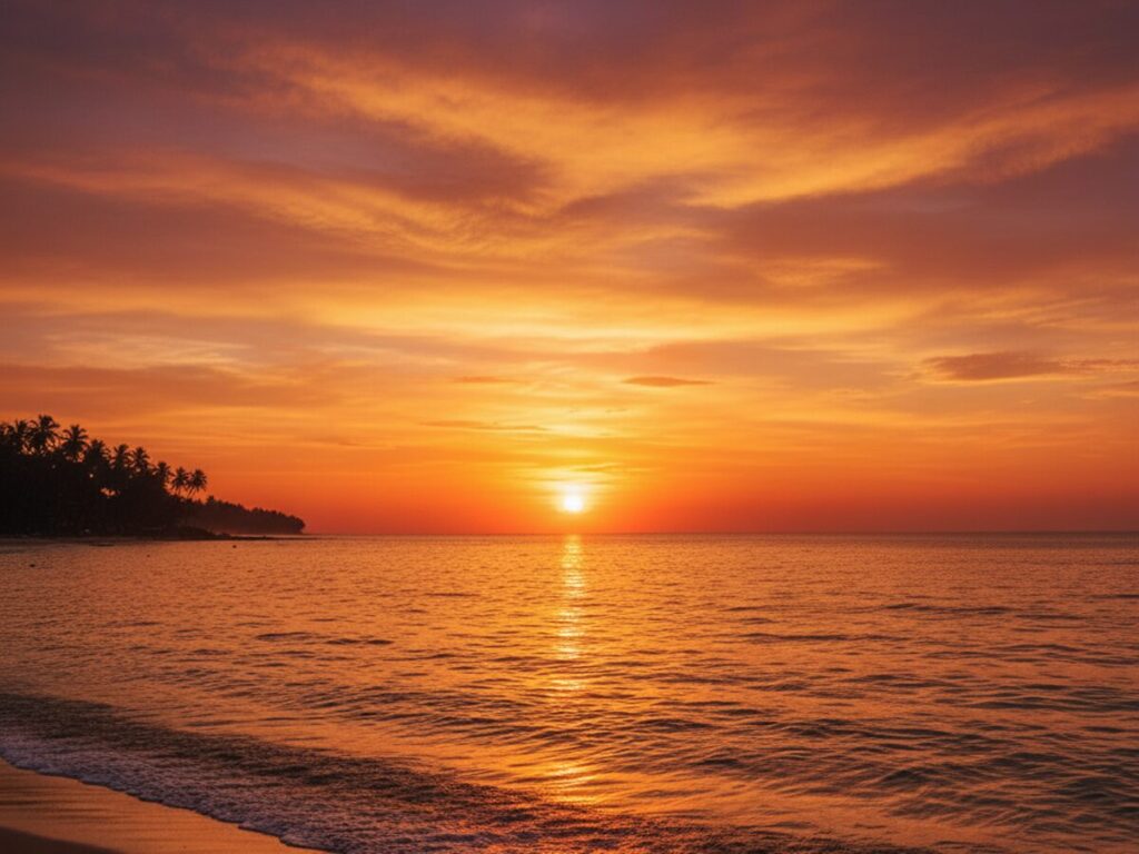 blob oceano caldo tramonto