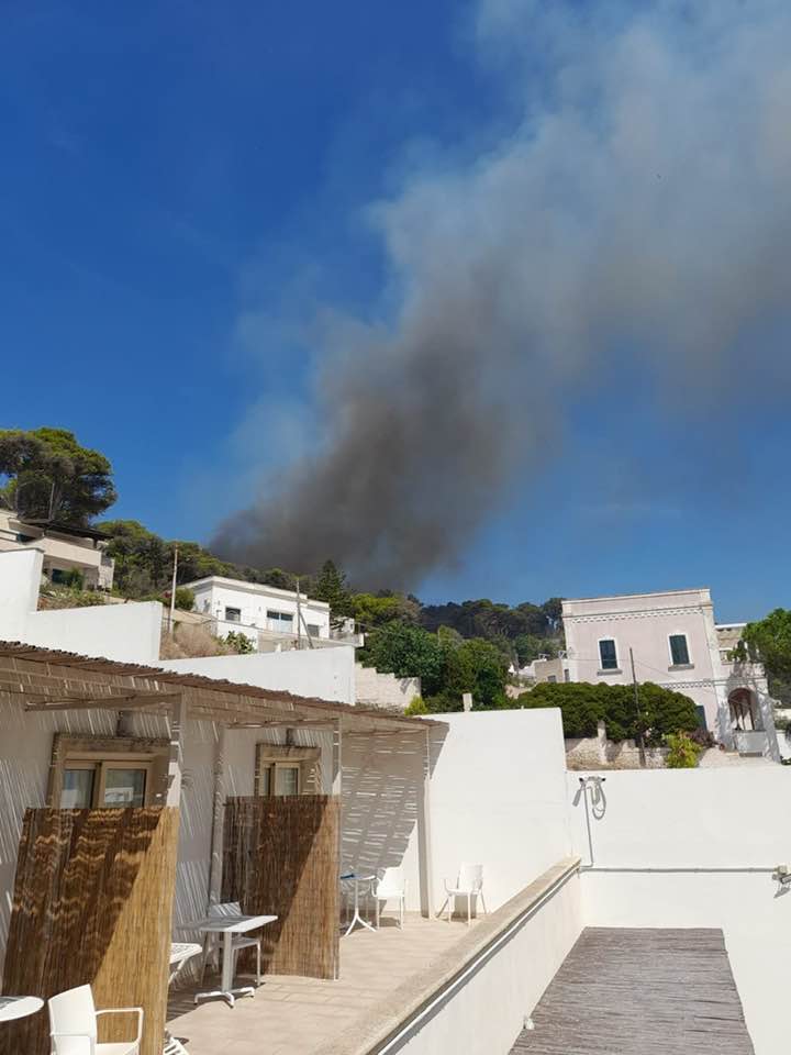 incendio santa cesarea terme puglia