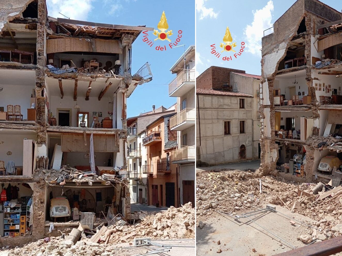 Incredibile a Lamezia Terme, palazzina “si apre” all’improvviso: la facciata è crollata “senza motivo apparente”