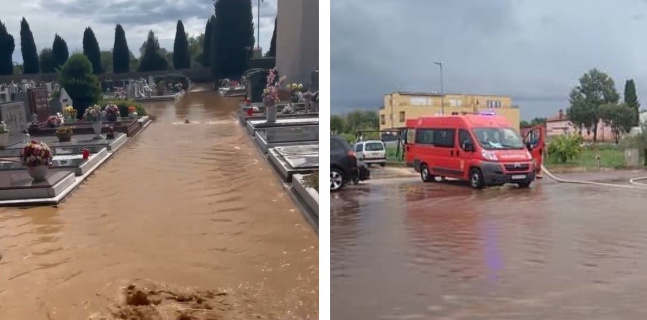 Maltempo, forti temporali anche in Croazia: allagato anche il cimitero ad Umago, Arbe sommersa | VIDEO