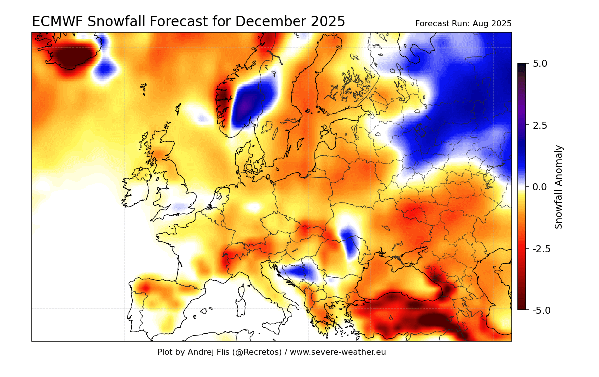 previsioni neve europa ecmwf dicembre 2025