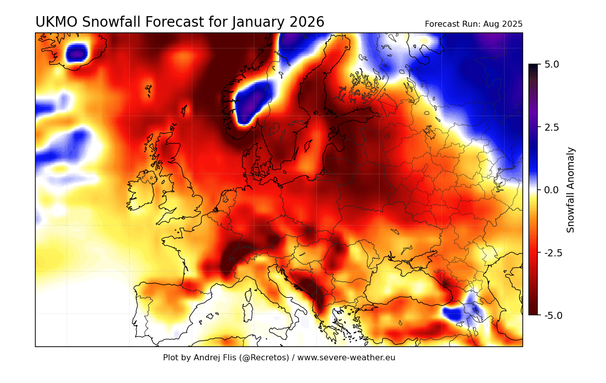 previsioni neve europa ukmo gennaio 2026