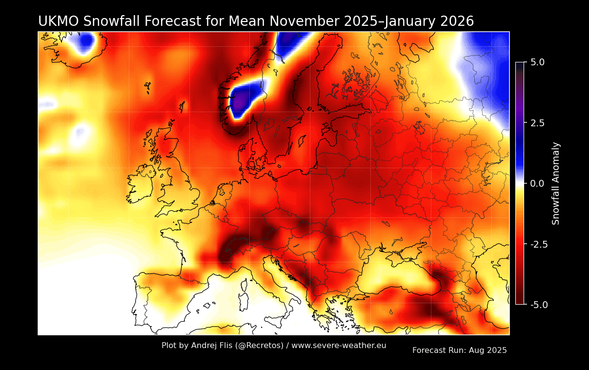 previsioni neve europa ukmo novembre 2025-gennaio 2026