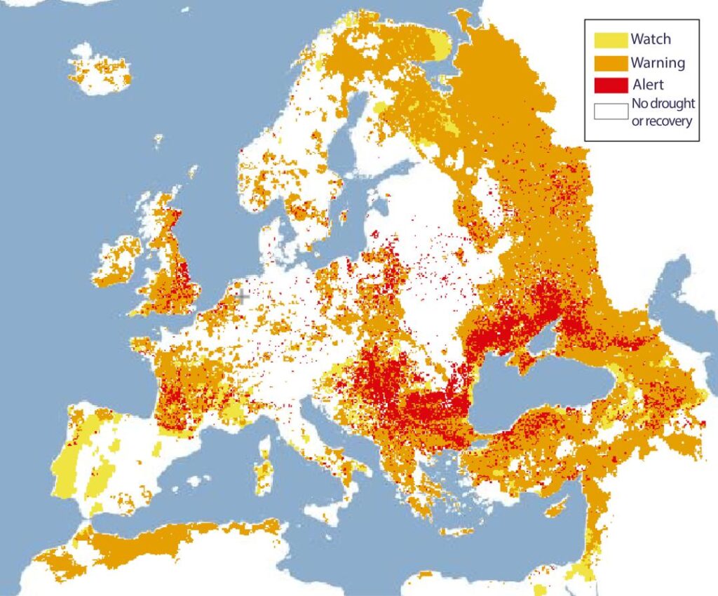 siccità europa agosto 2025