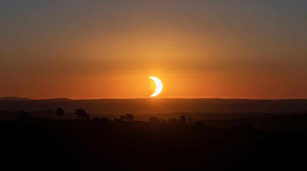 sole morso luna eclissi solare parziale 21 22 settembre