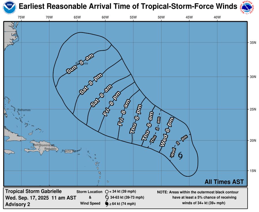 tempesta tropicale gabrielle