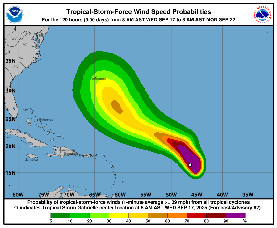 tempesta tropicale gabrielle
