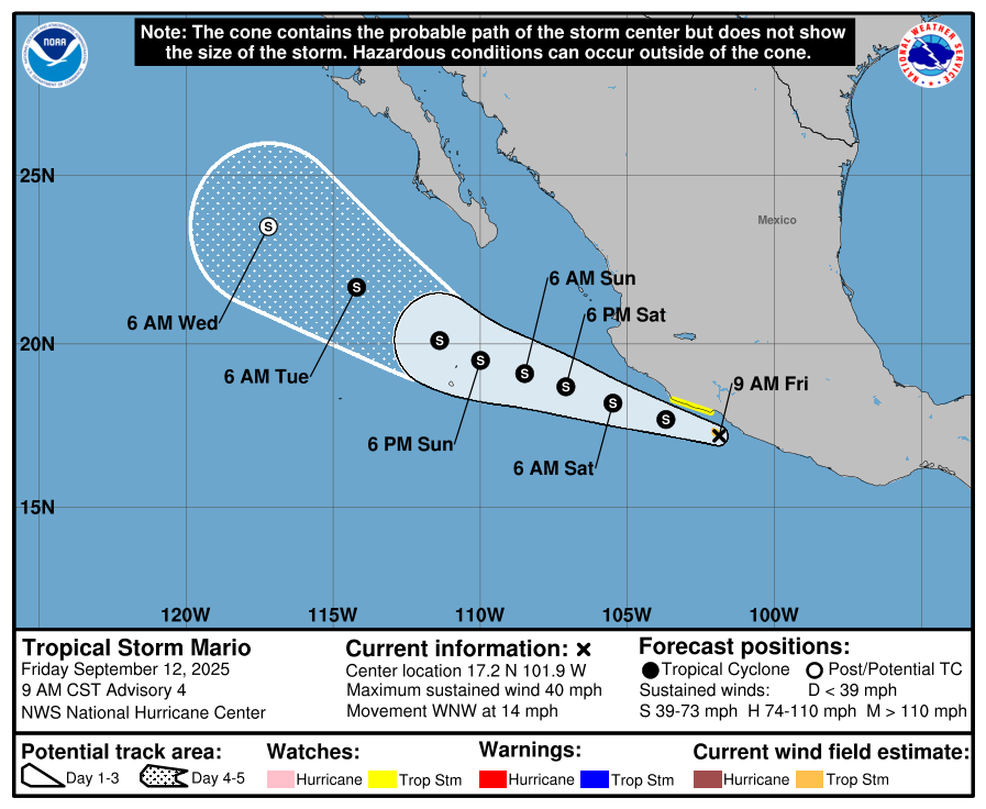 tempesta tropicale mario