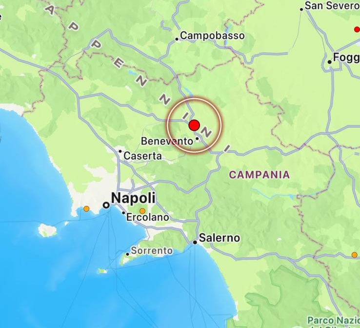 terremoto benevento campania