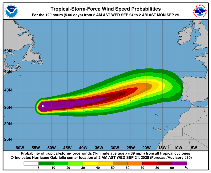 uragano gabrielle noaa