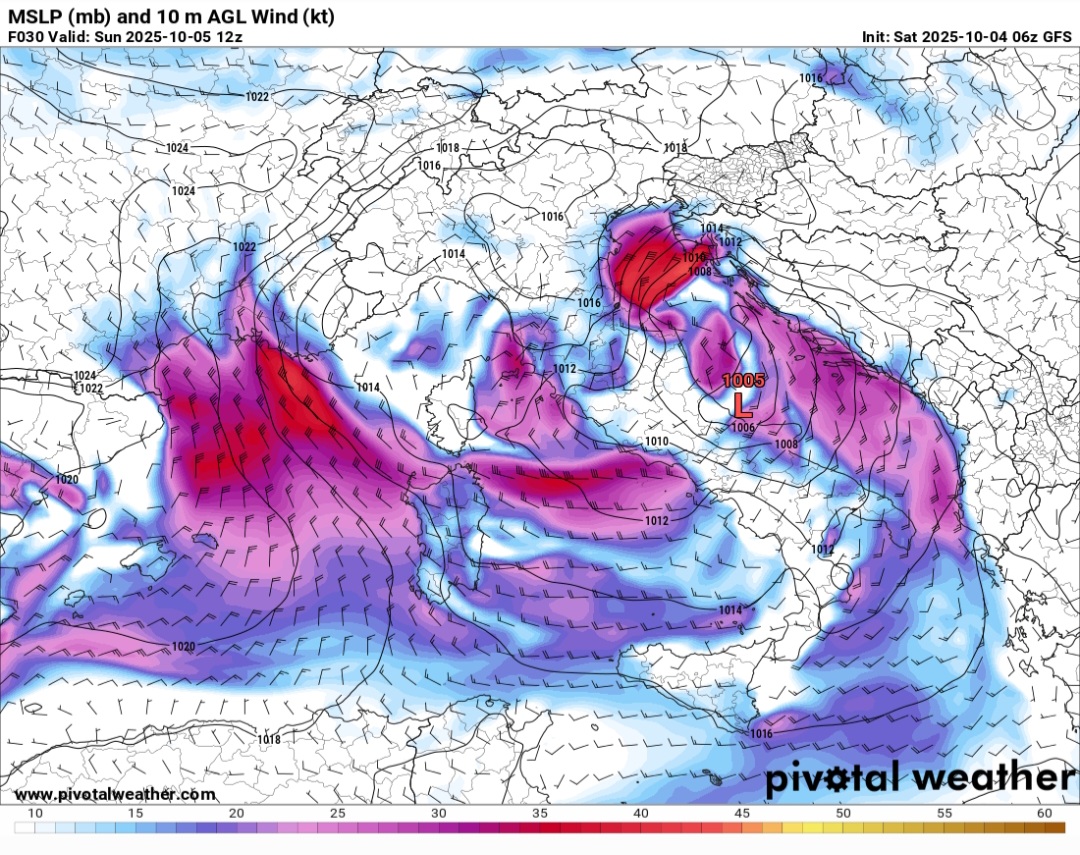 Burrasca Italia 5 ottobre 