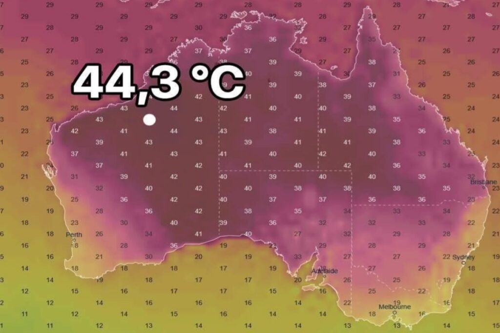Caldo record Australia 18 ottobre
