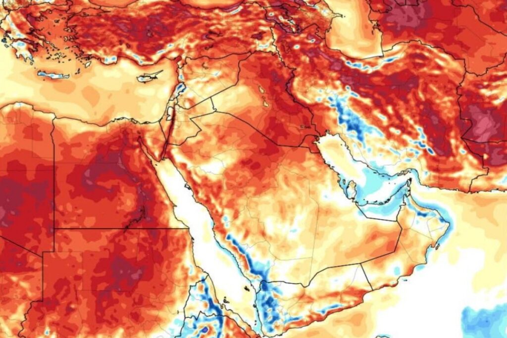 Caldo record Medio Oriente