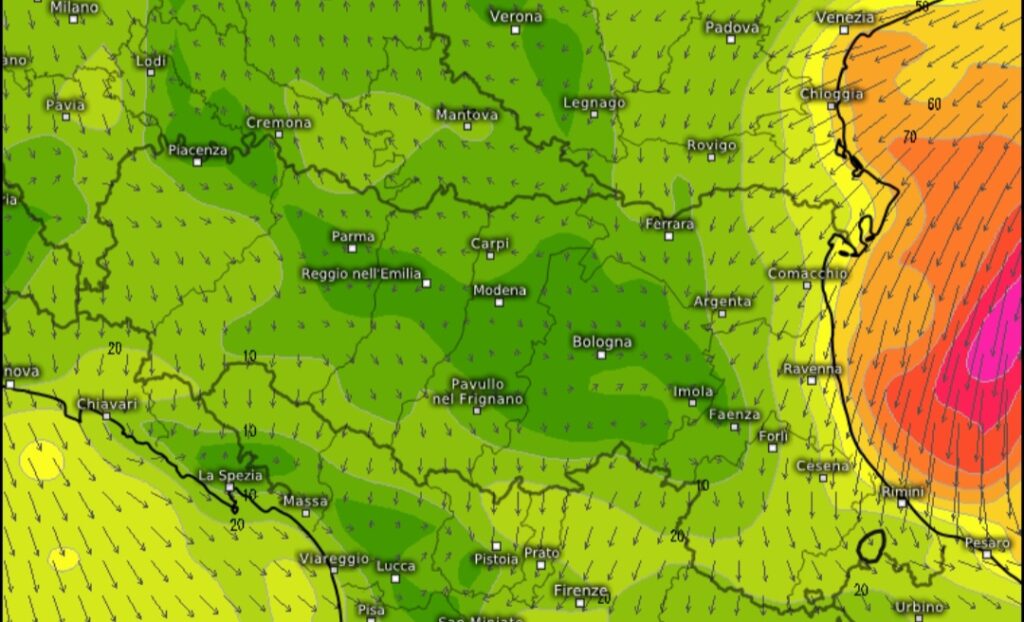 Emilia Romagna venti forti