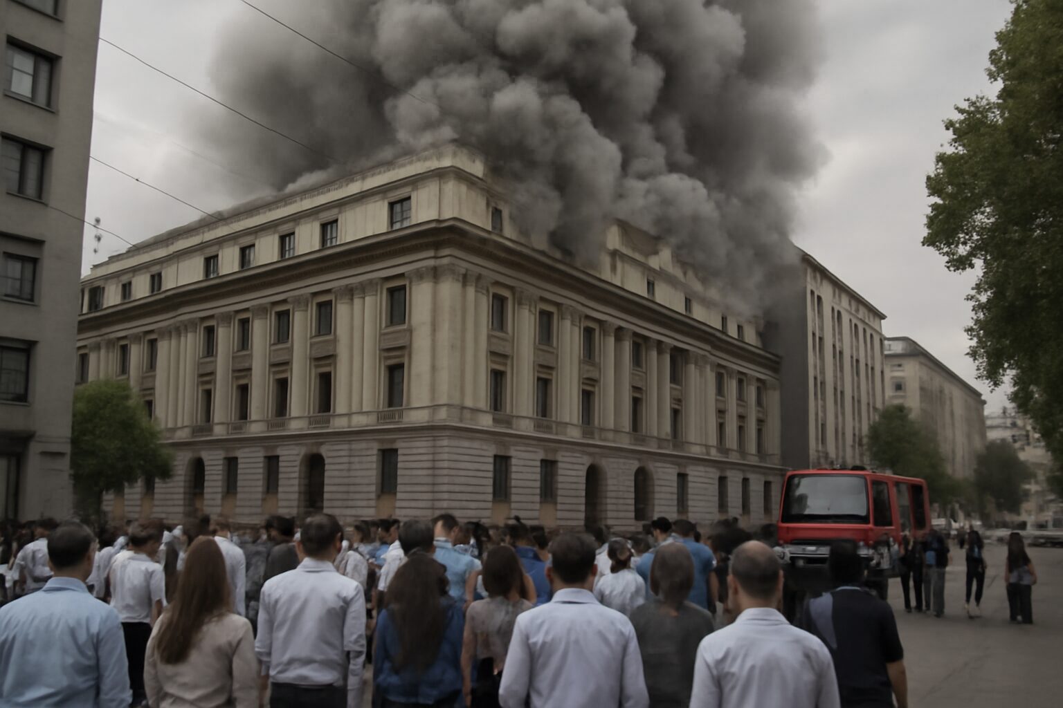Panico a Santiago: colonne di fumo al Ministero della Giustizia, centinaia in fuga