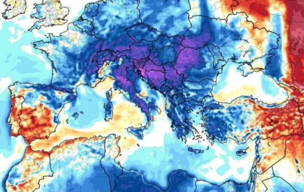 Meteo Europa caldo e gelo
