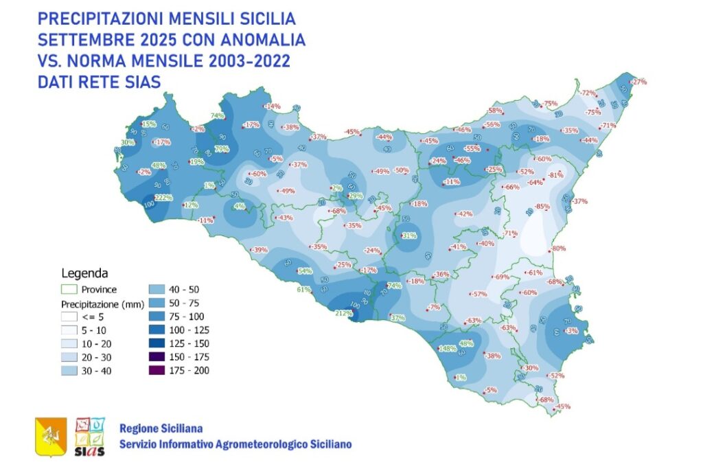 Piogge Sicilia a settembre