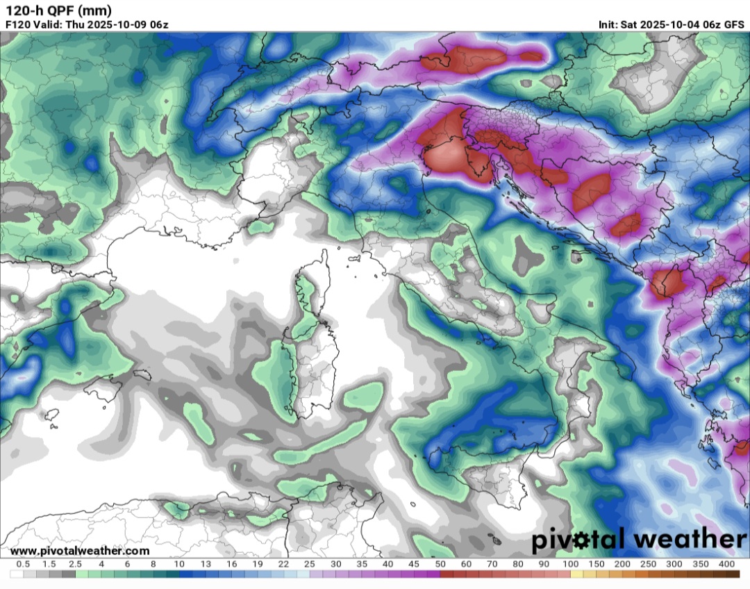Piogge Italia prossimi giorni 