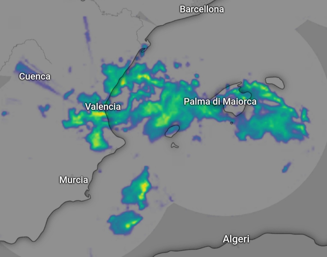 Precipitazioni Spagna 11 ottobre