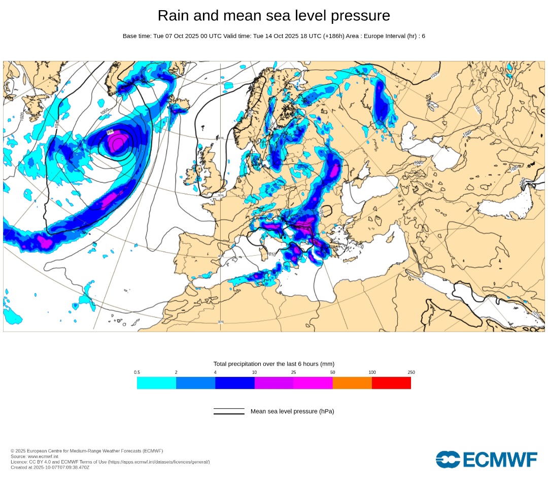 Precipitazioni metà ottobre