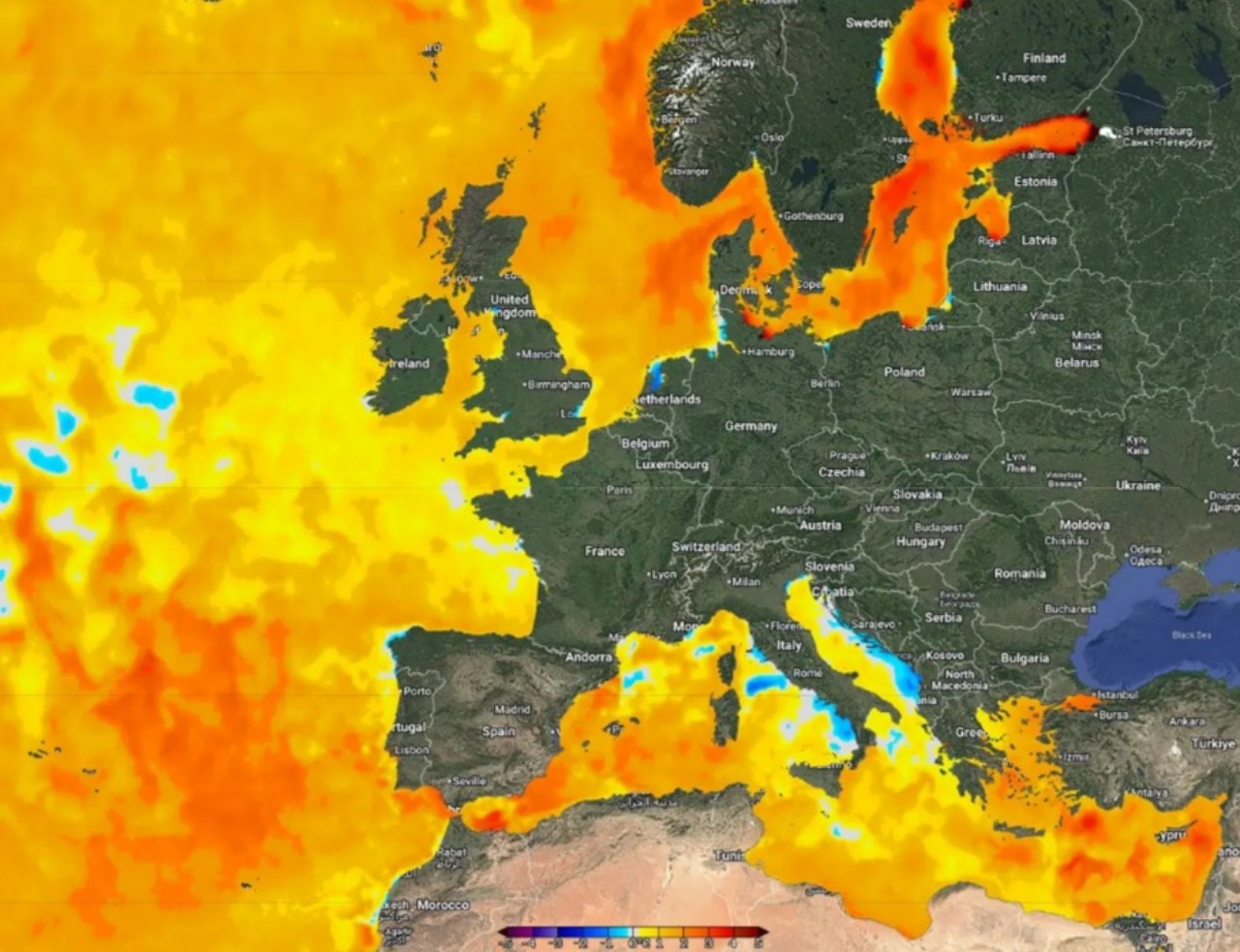 Temperature mari Europa 