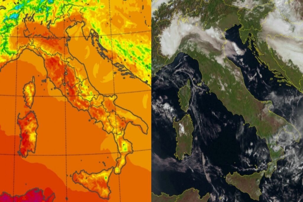 Temperature massime e satellite 13 ottobre