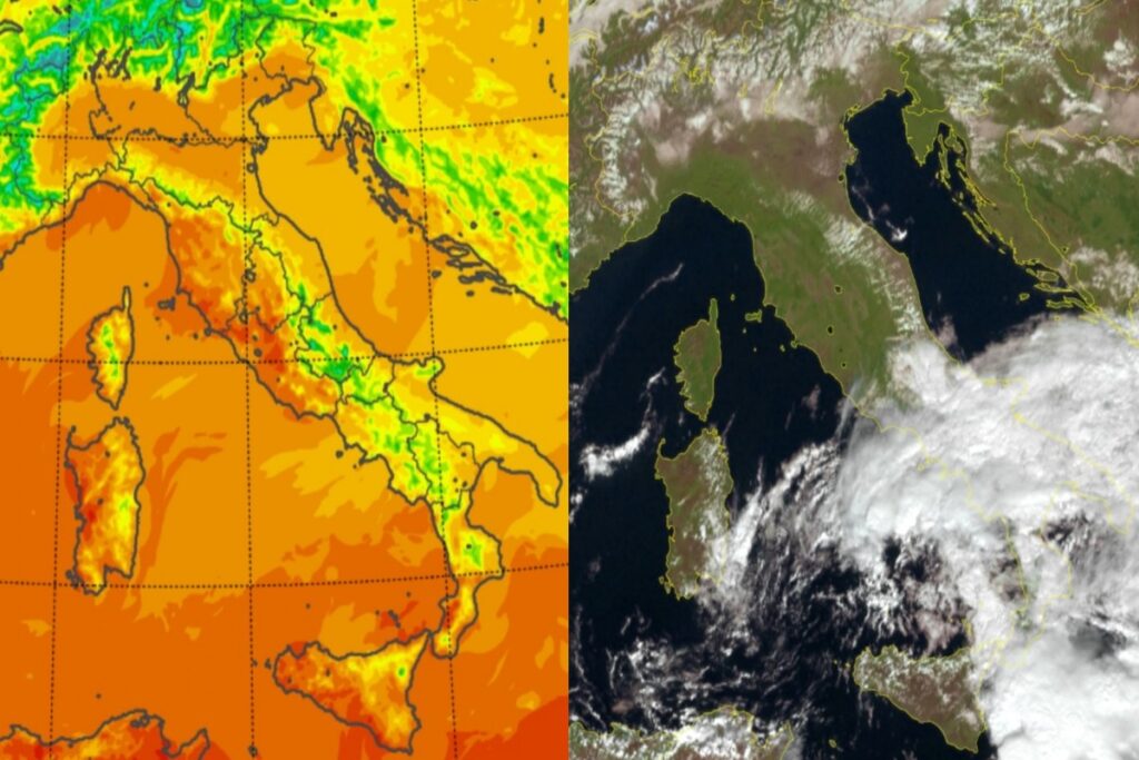 Temperature massime e satellite 16 ottobre