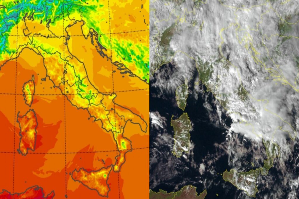 Temperature massime e satellite 21 ottobre