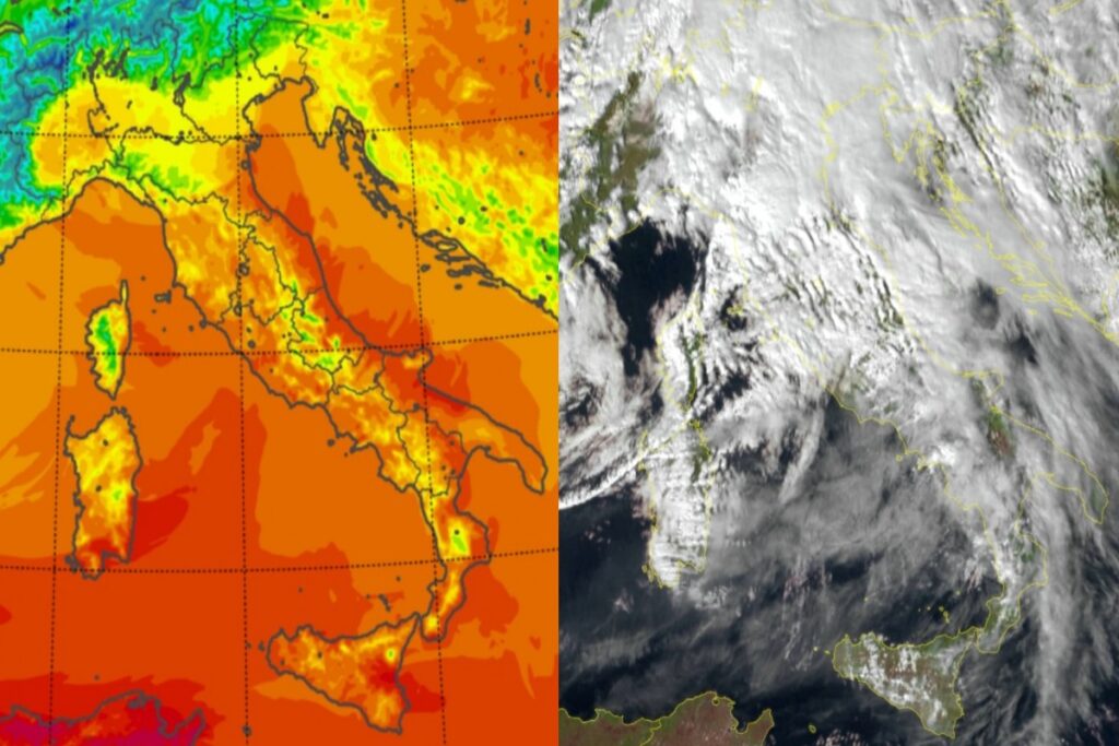 Temperature massime e satellite 23 ottobre