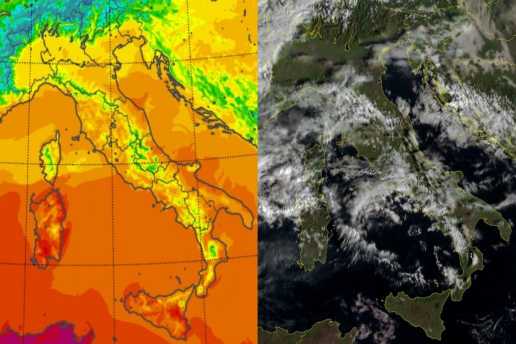 Temperature massime e satellite 25 ottobre