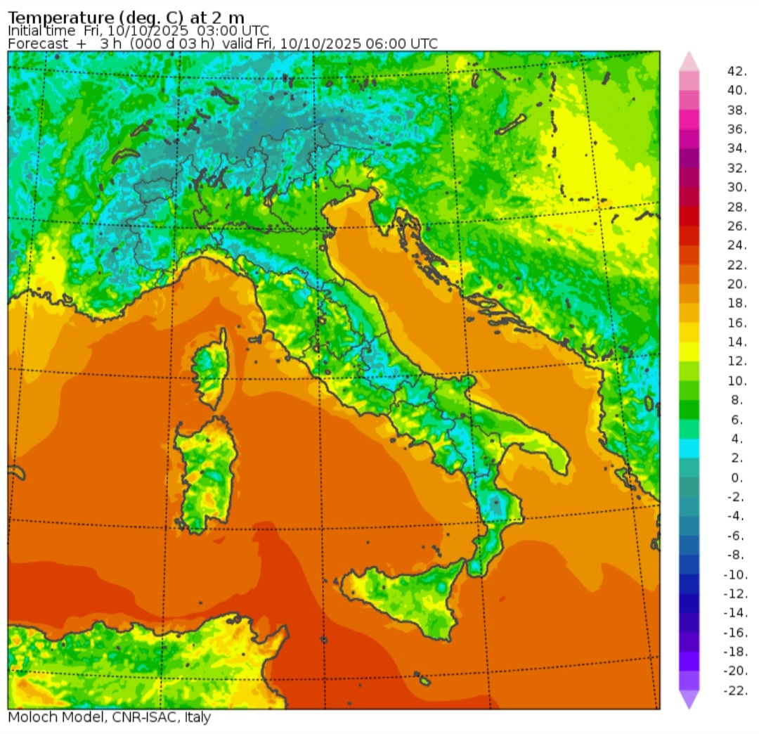 Temperature minime 10 ottobre 