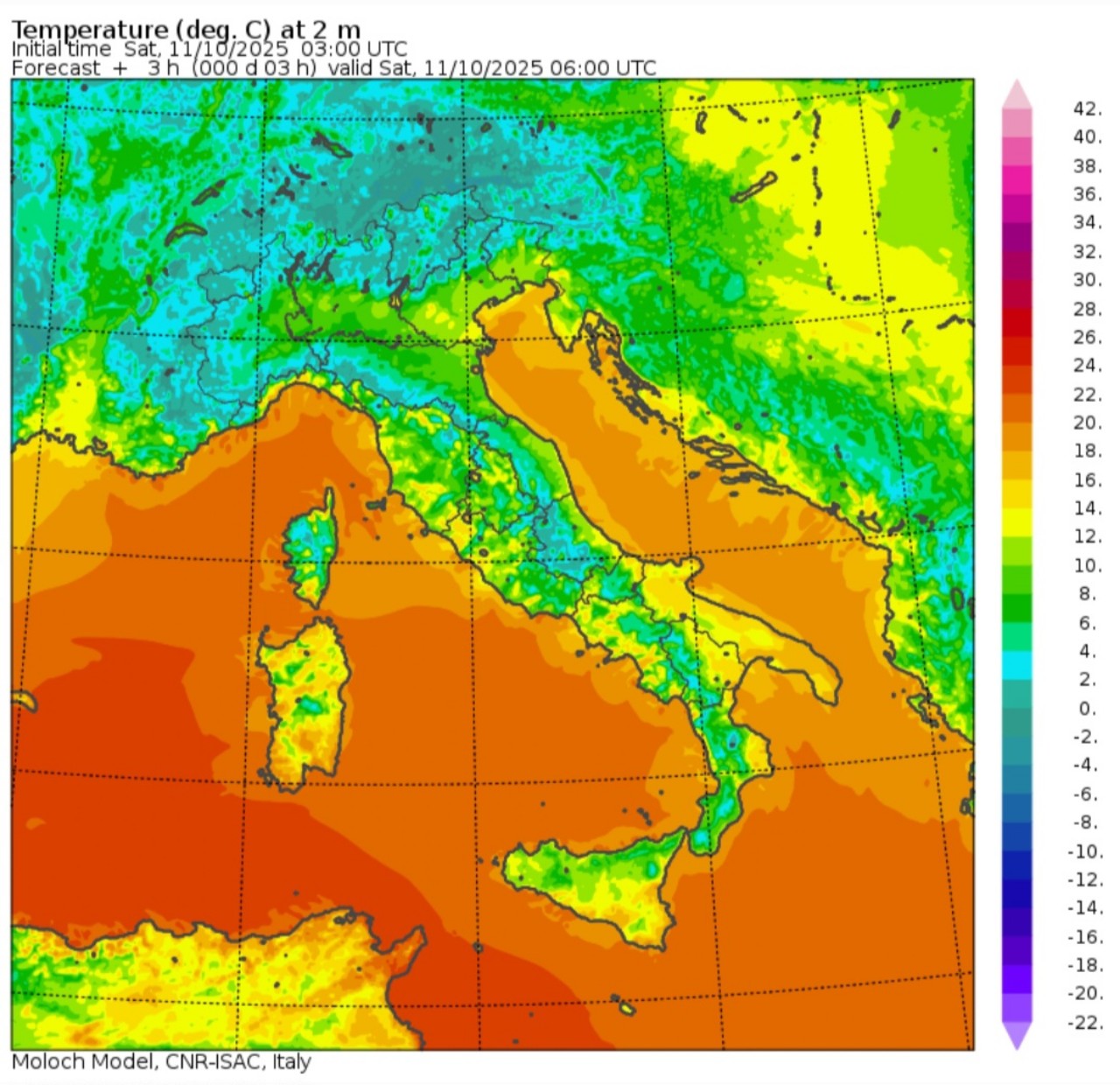 Temperature minime 11 ottobre