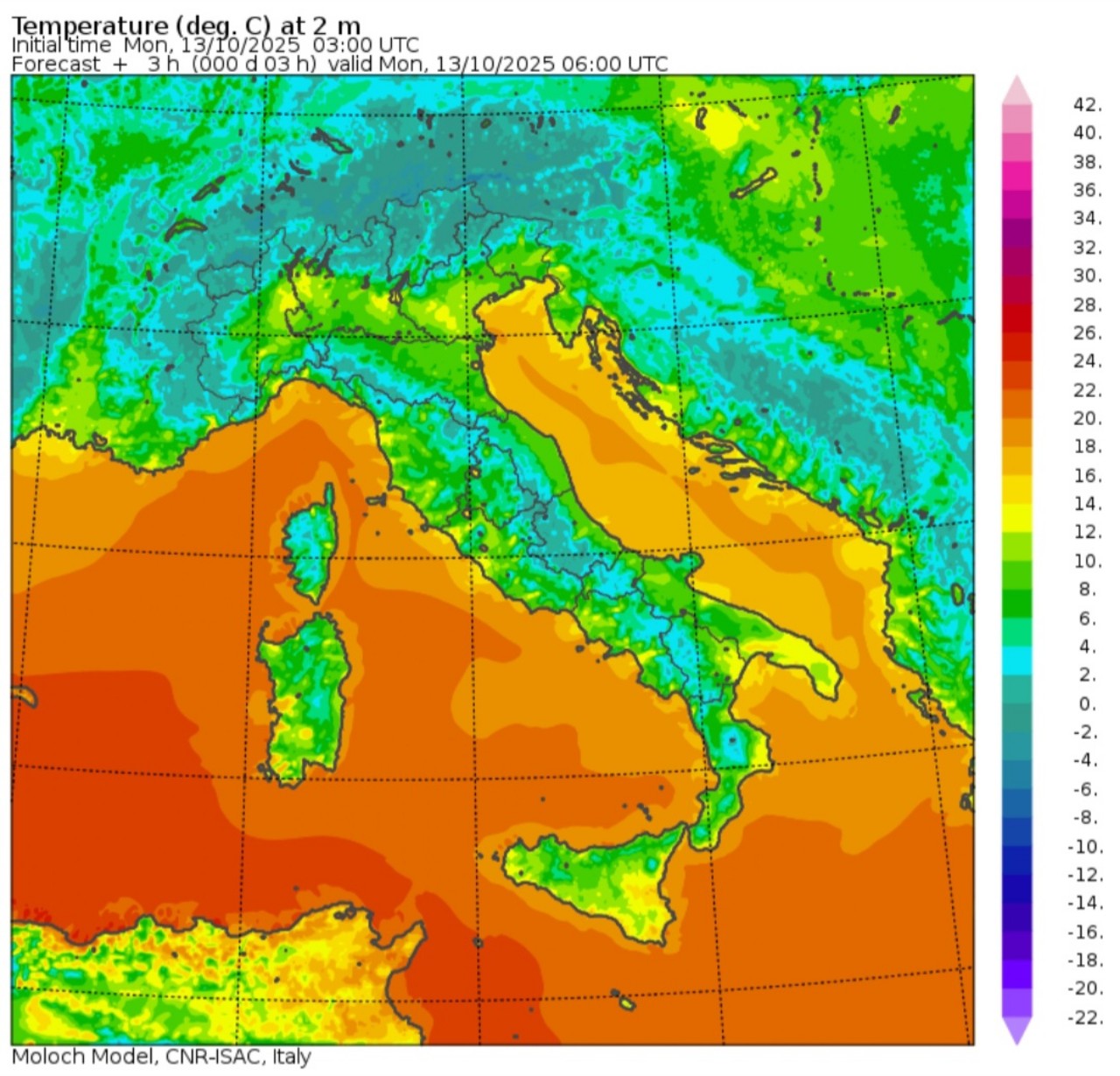 Temperature minime 13 ottobre