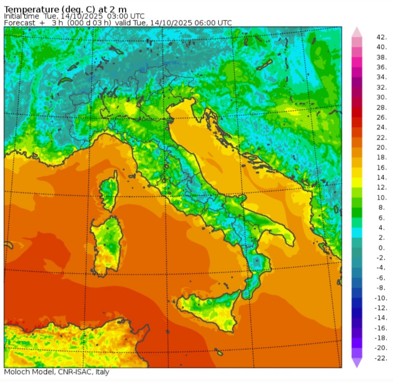Temperature minime 14 ottobre