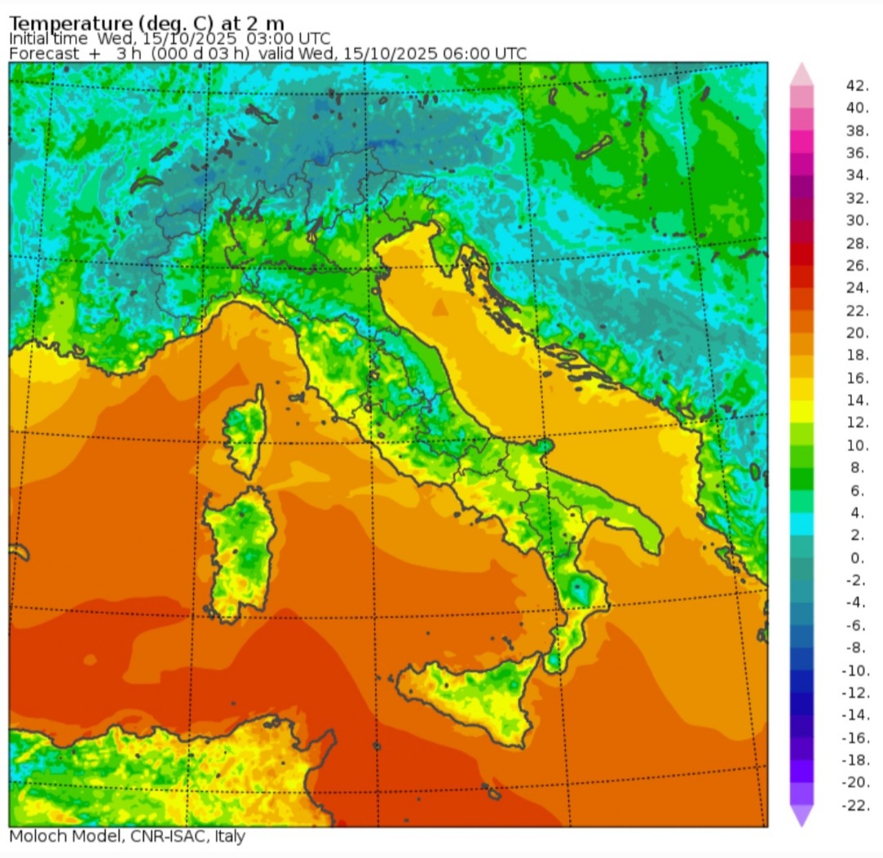 Temperature minime 15 ottobre