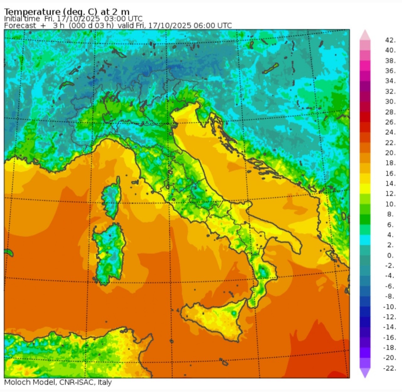 Temperature minime 17 ottobre